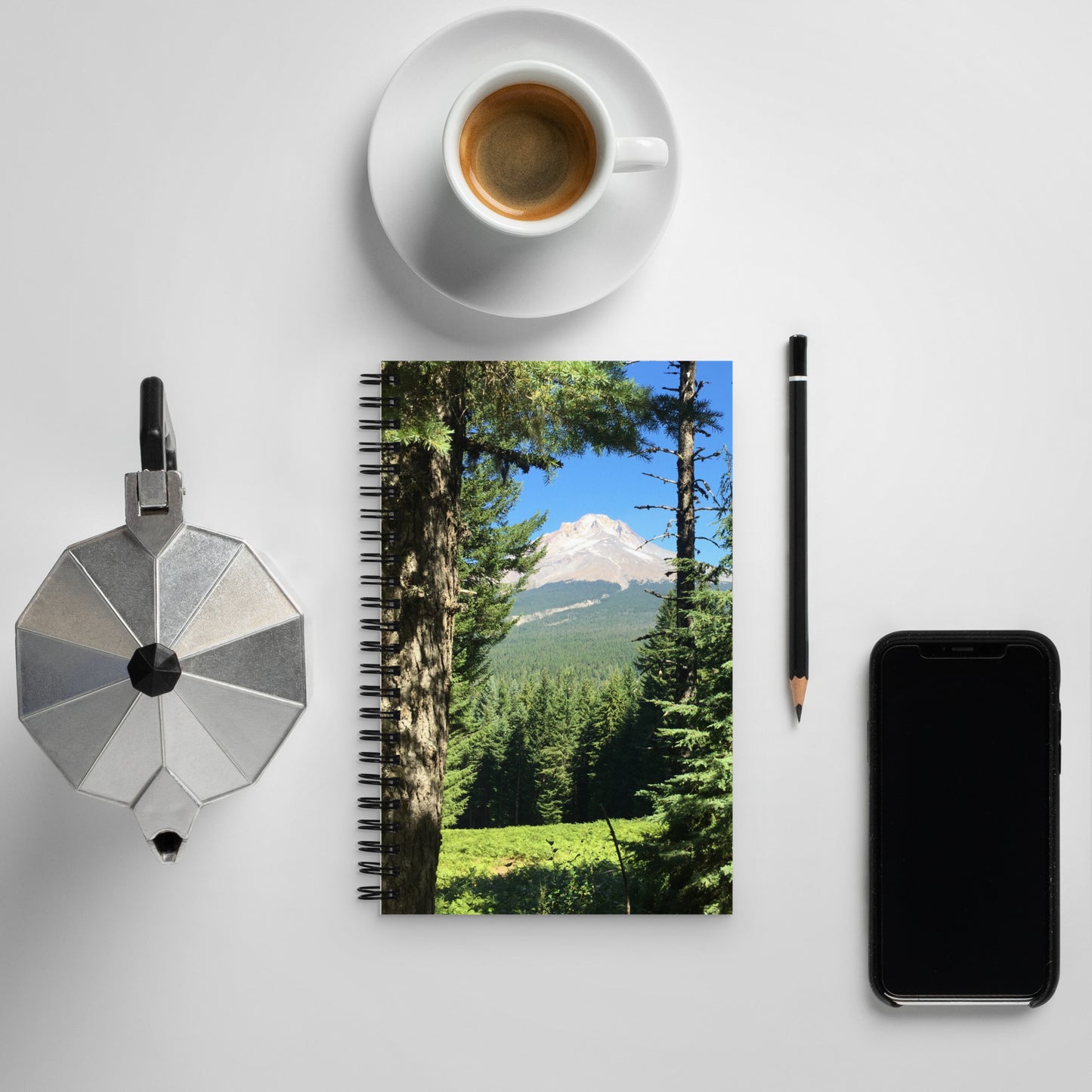 Mountain trees - spiral notebook